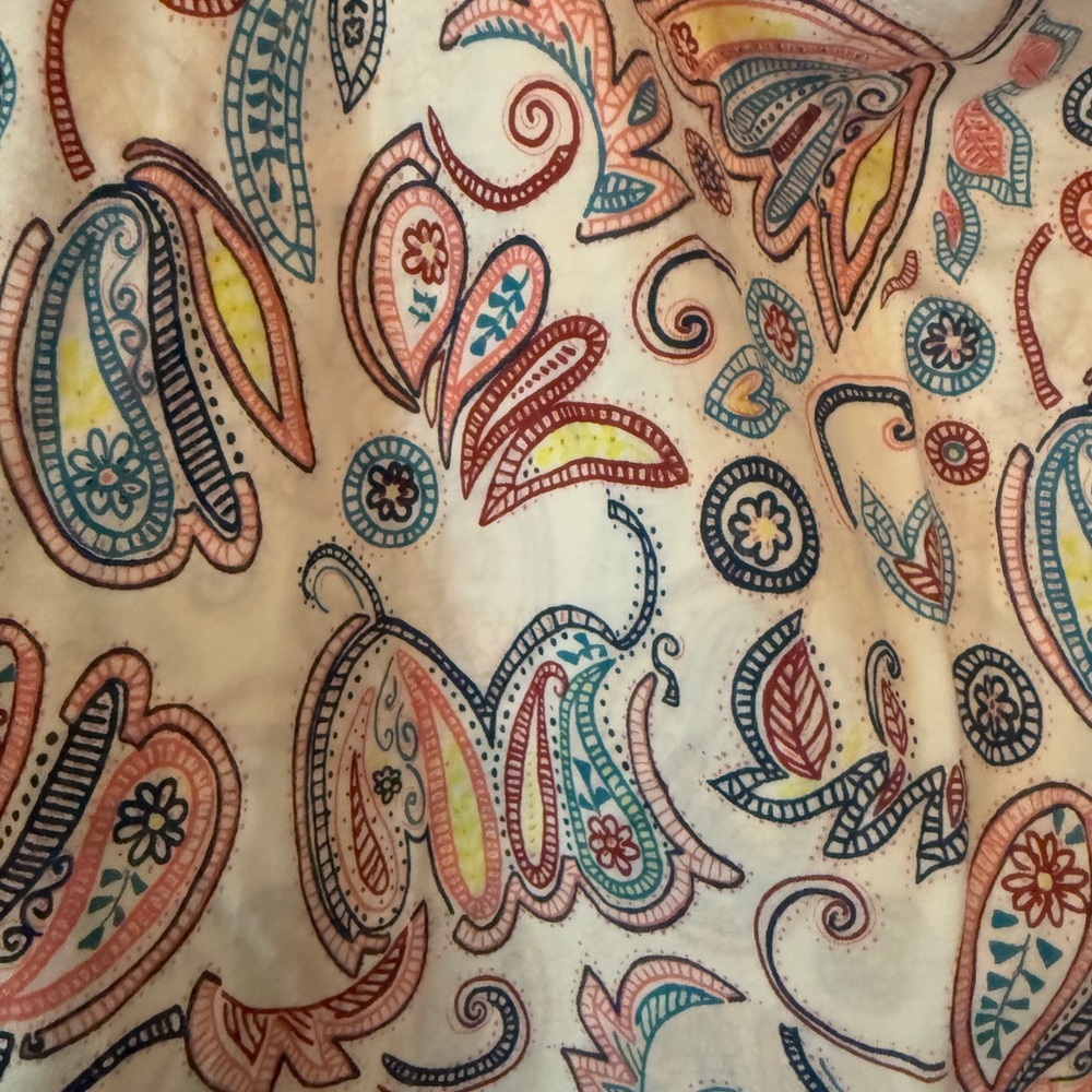 LOFT Multicolor Paisley Square Neck Top Plus Size 24/26 - Picture 3 of 4